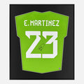 Framed Martinez Signed Shirt, Argentina Goalkeeper Green [Lite]