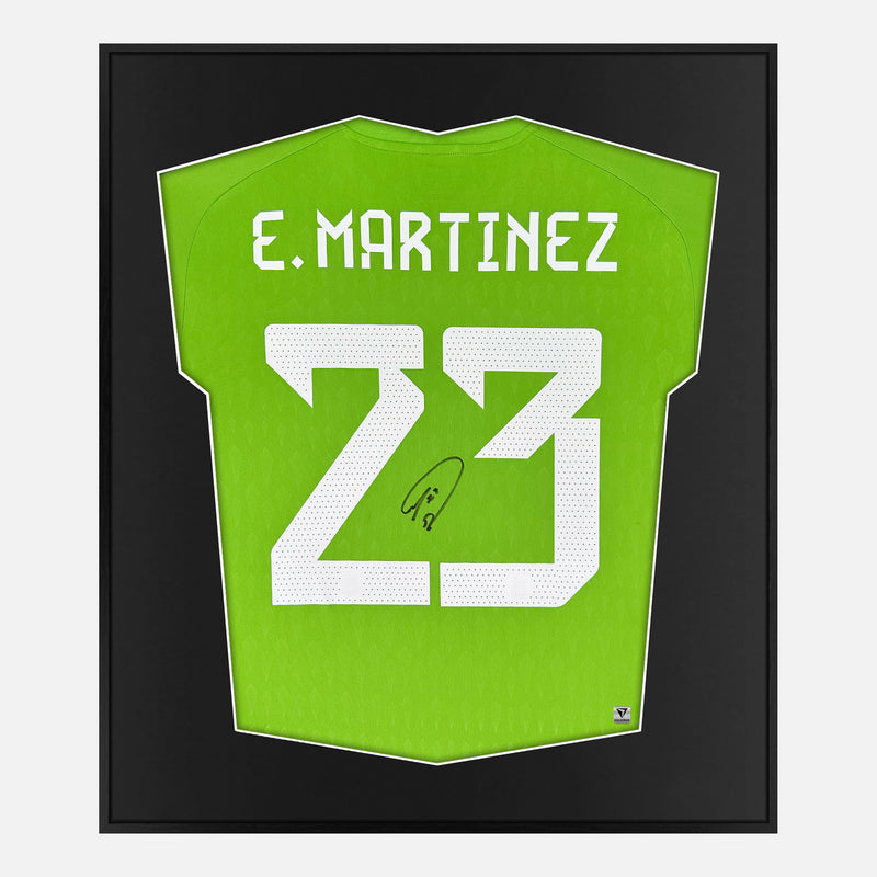 Framed Emiliano Martinez Signed Argentina Shirt 2022 World Cup Final [Mini]