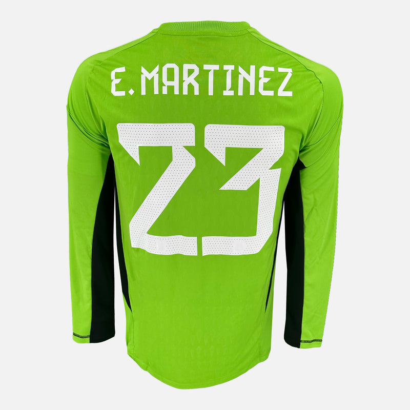 Framed Emiliano Martinez Signed Argentina Shirt Goalkeeper World Cup [Modern]