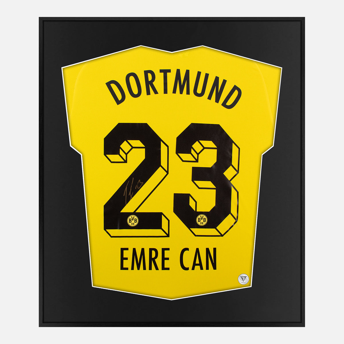 Framed Emre Can Signed Shirt, Borussia Dortmund Home [Lite] — Authentic signature with NFC and COA | The Vault