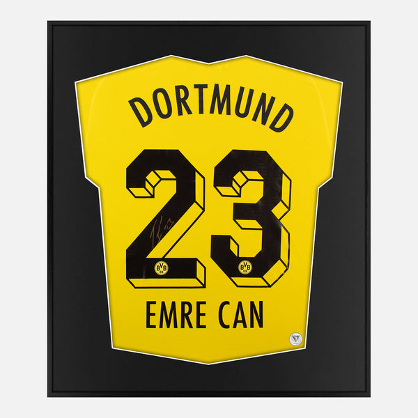 Framed Emre Can Signed Shirt, Borussia Dortmund Home [Lite]