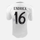 Framed Endrick Signed Real Madrid Shirt 2024-25 Home [Modern]