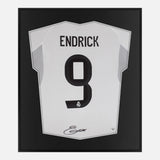 Framed Endrick Signed Shirt, Real Madrid, Number 9 [Lite]