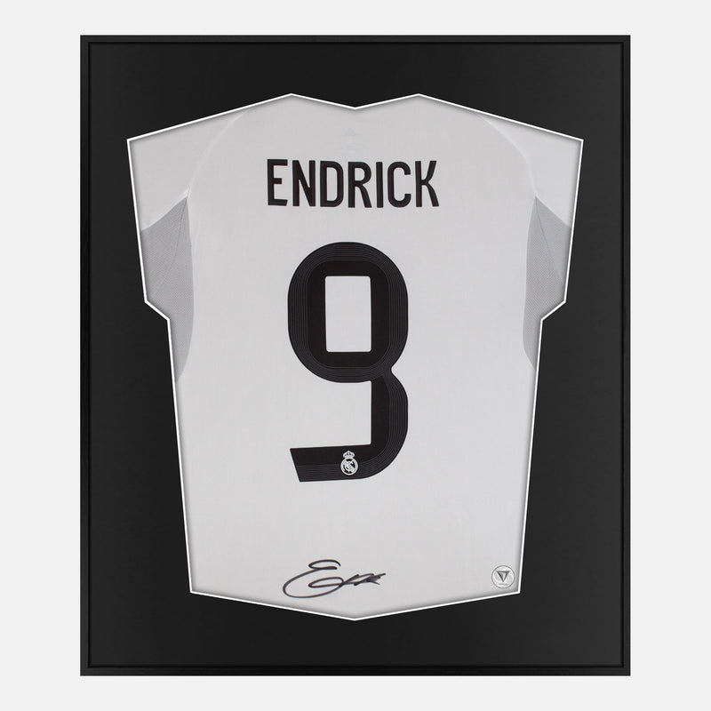 Framed Endrick Signed Shirt, Real Madrid, Number 9 [Lite]