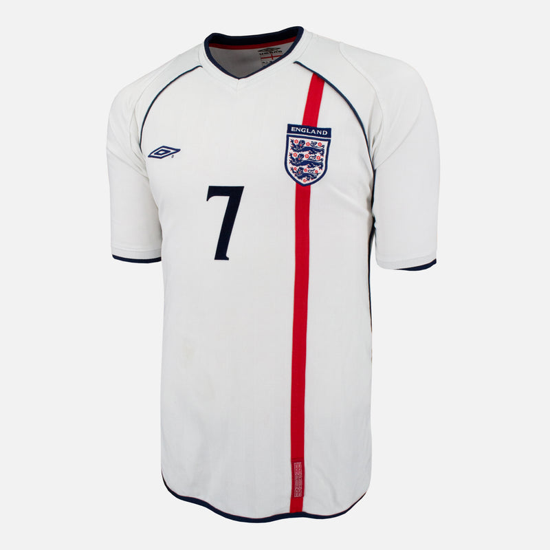 2001-03 England Home Shirt Beckham 7 [Perfect]