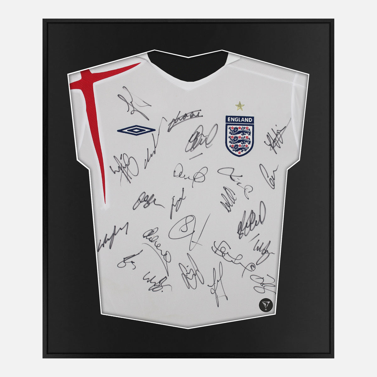 Framed England Signed Shirt, 2006-08 Home [Lite] — Lite framed signed England shirt | The Vault