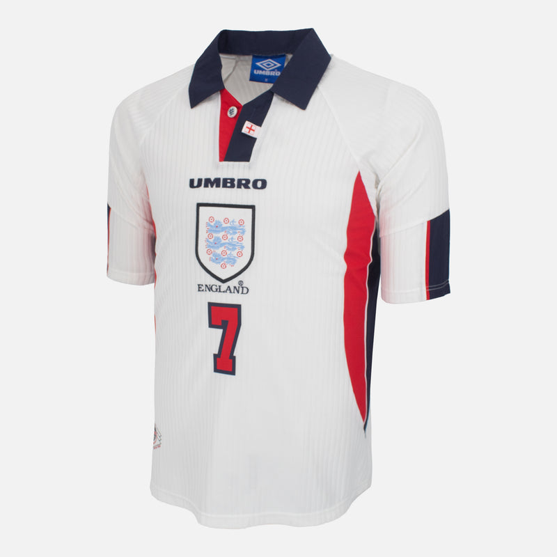 1997-99 England Home Shirt Beckham 7 [Perfect] M