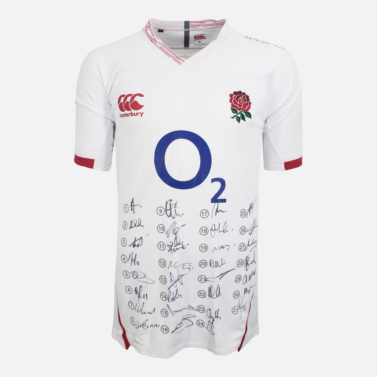 Squad Signed England Rugby Shirt 2019-20 Home [31 Autographs] — Official squad-signed England shirt | The Vault