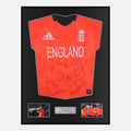 Framed Team Signed England Cricket Shirt 2014-16 T20 [Classic]