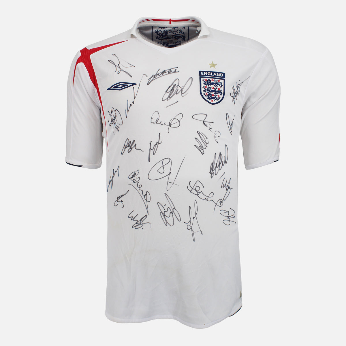 Squad Signed England Shirt 2006 World Cup Away [24 Autographs] — Official squad-signed England shirt | The Vault