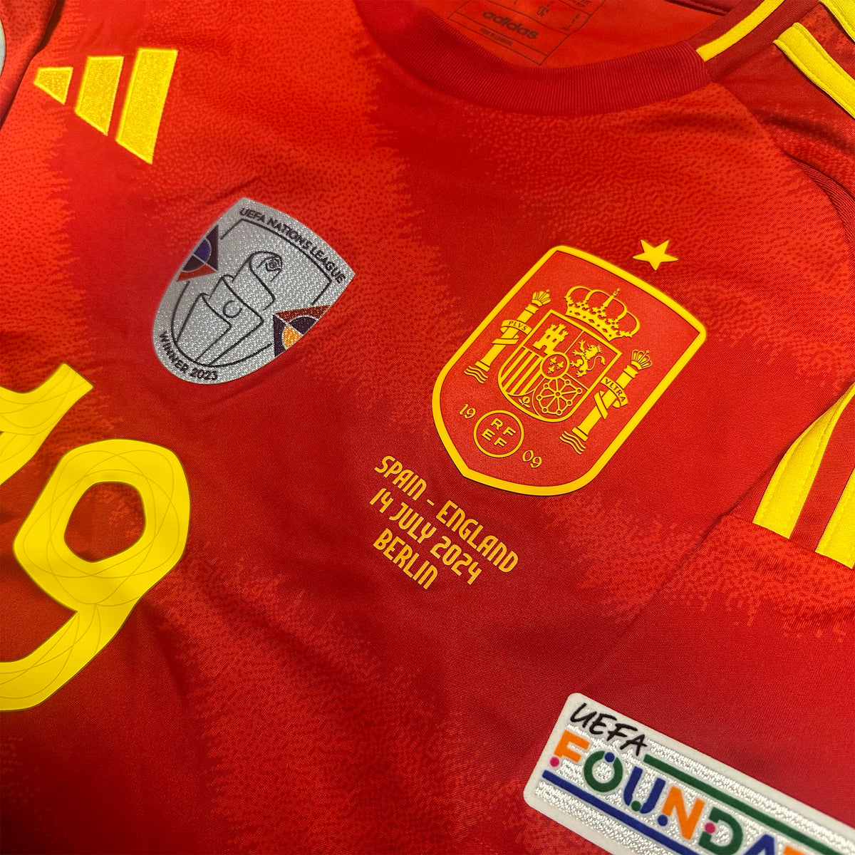 2024 Spain Home Shirt Lamine Yamal 19 Euro Final Edition [New] — Looking after your new Spain Home shirt | The Vault