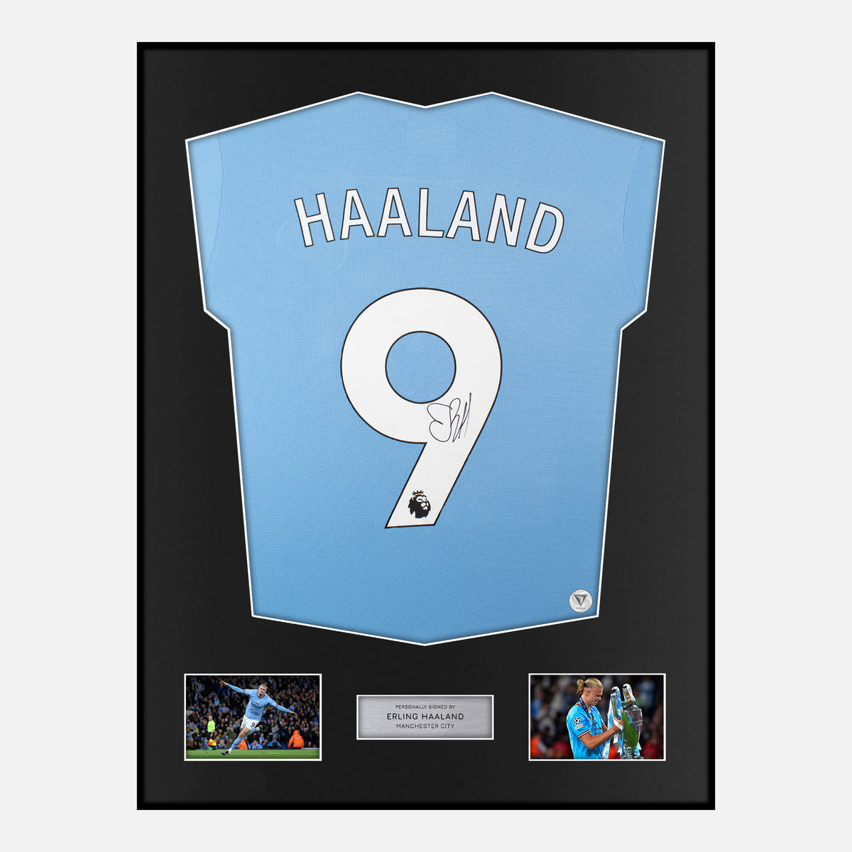 Framed Erling Haaland Signed Manchester City Shirt 2024-25 Home [Classic] — Verified autograph with NFC and certificate | The Vault