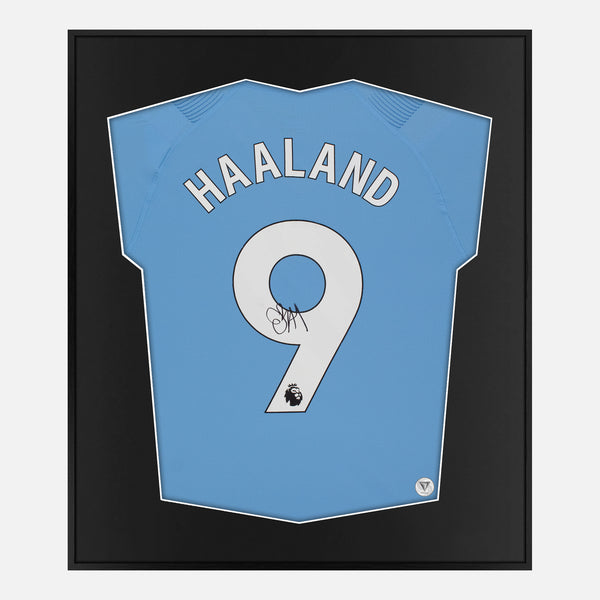 Framed Haaland Signed Manchester City Shirt, Authentic Match Edition [Mini]