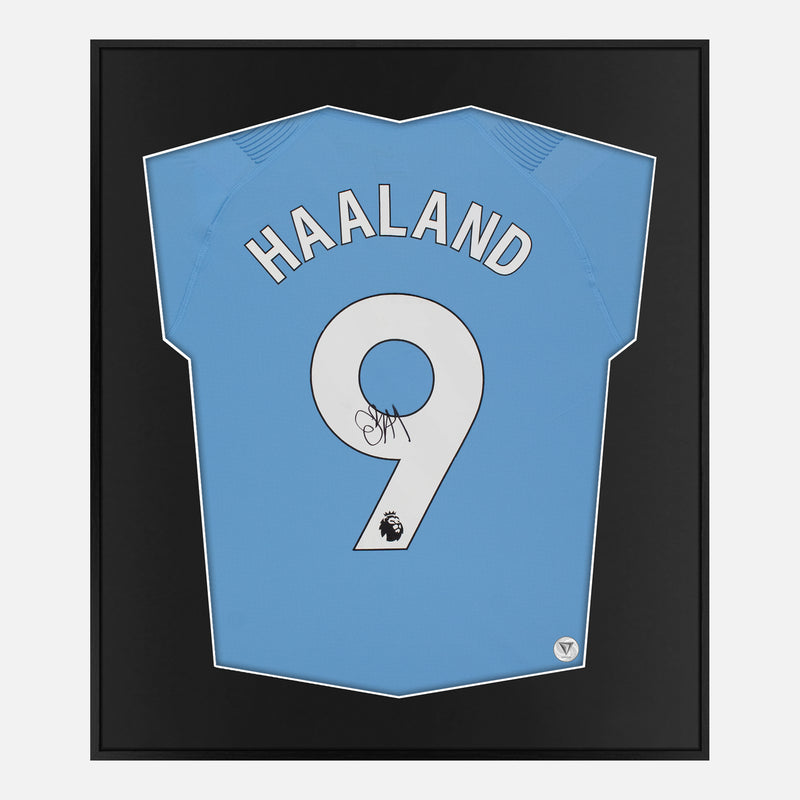 Framed Haaland Signed Manchester City Shirt, Authentic Match Edition [Mini]