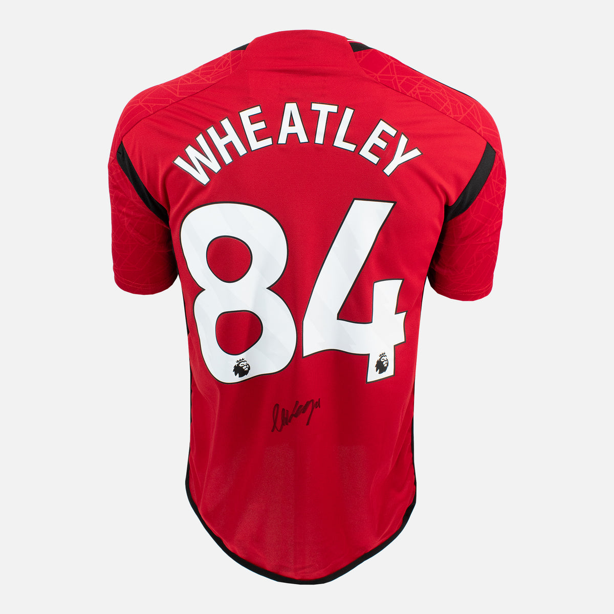 Ethan Wheatley Signed Manchester United Shirt 2023-24 Home [84] — Manchester United signed shirt from the 2023 to 2024 season | The Vault