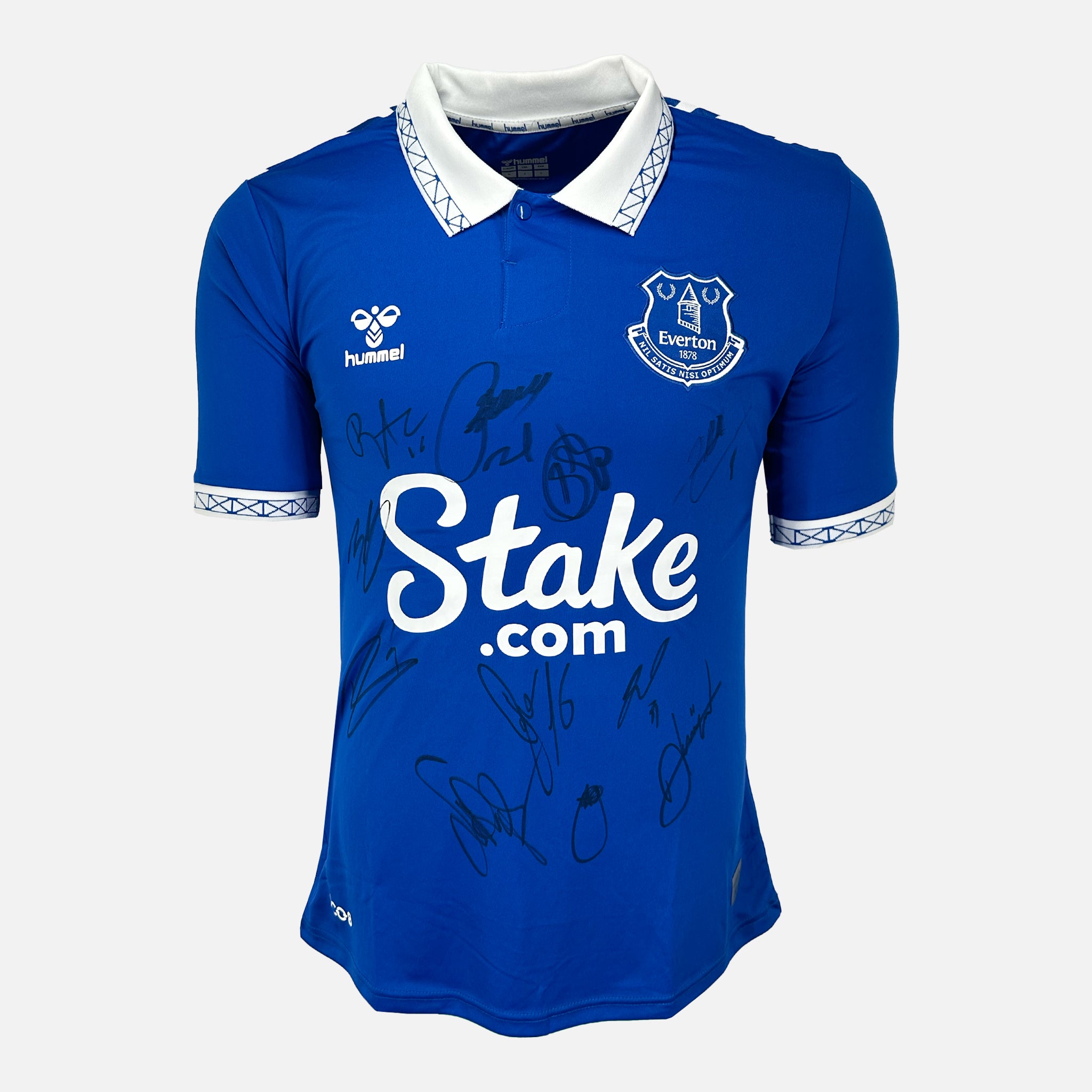 Squad Signed Everton Shirt 2023-24 Home [11 Autographs]