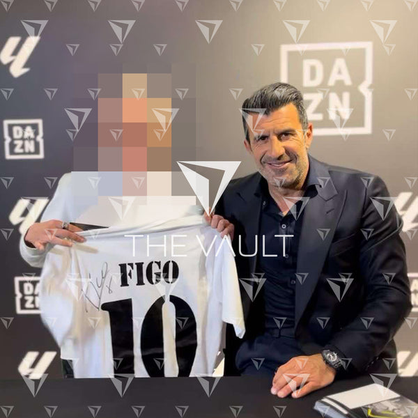 Framed Luis Figo Signed Shirt, Real Madrid, 10 [Mini]