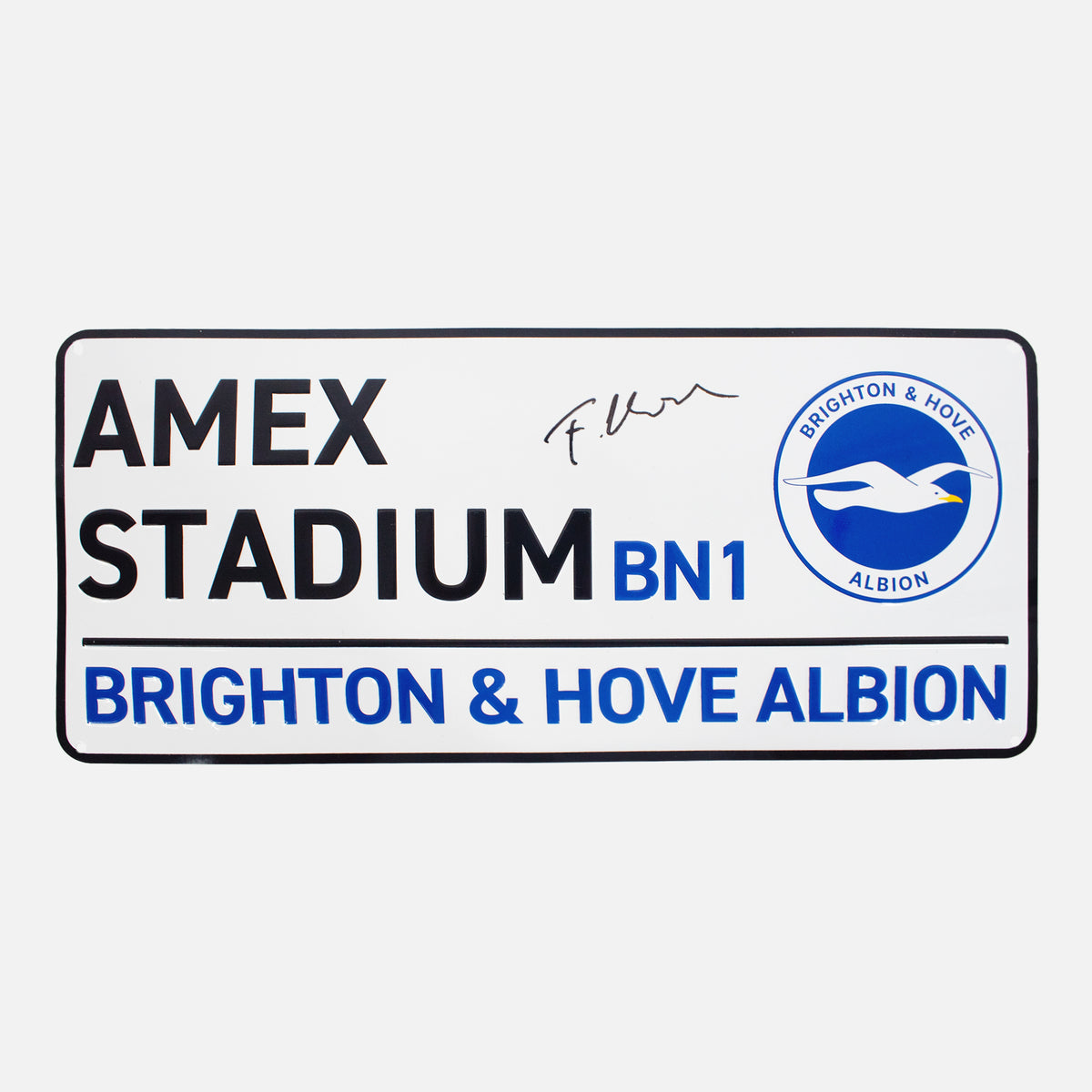 Fabian Hürzeler Signed Stadium Sign Brighton & Hove Albion — Ready to hang in your man cave, home bar or office | The Vault