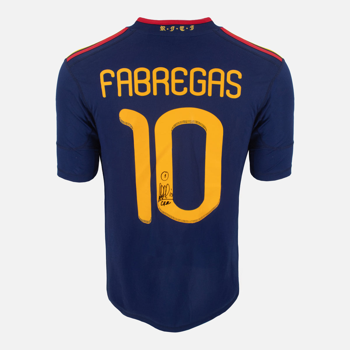 Cesc Fabregas Signed Spain Shirt 2010 World Cup Away [10] — Spain signed shirt from the 2010 to 2011 season | The Vault