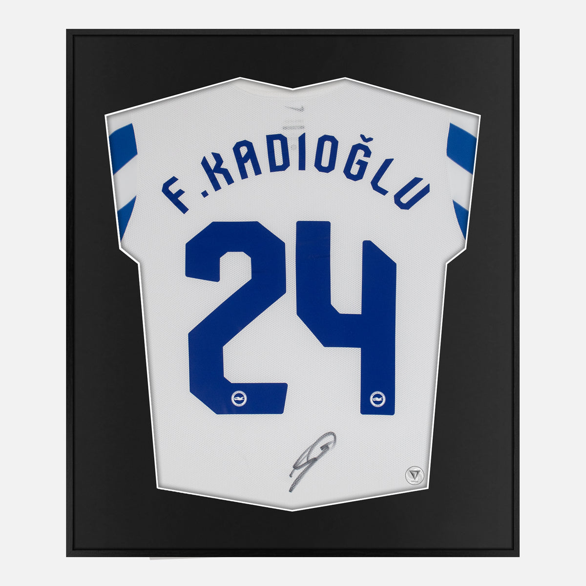 Framed Ferdi Kadioglu Signed Brighton & Hove Albion Shirt [Lite] — Authentic signature with NFC and COA | The Vault