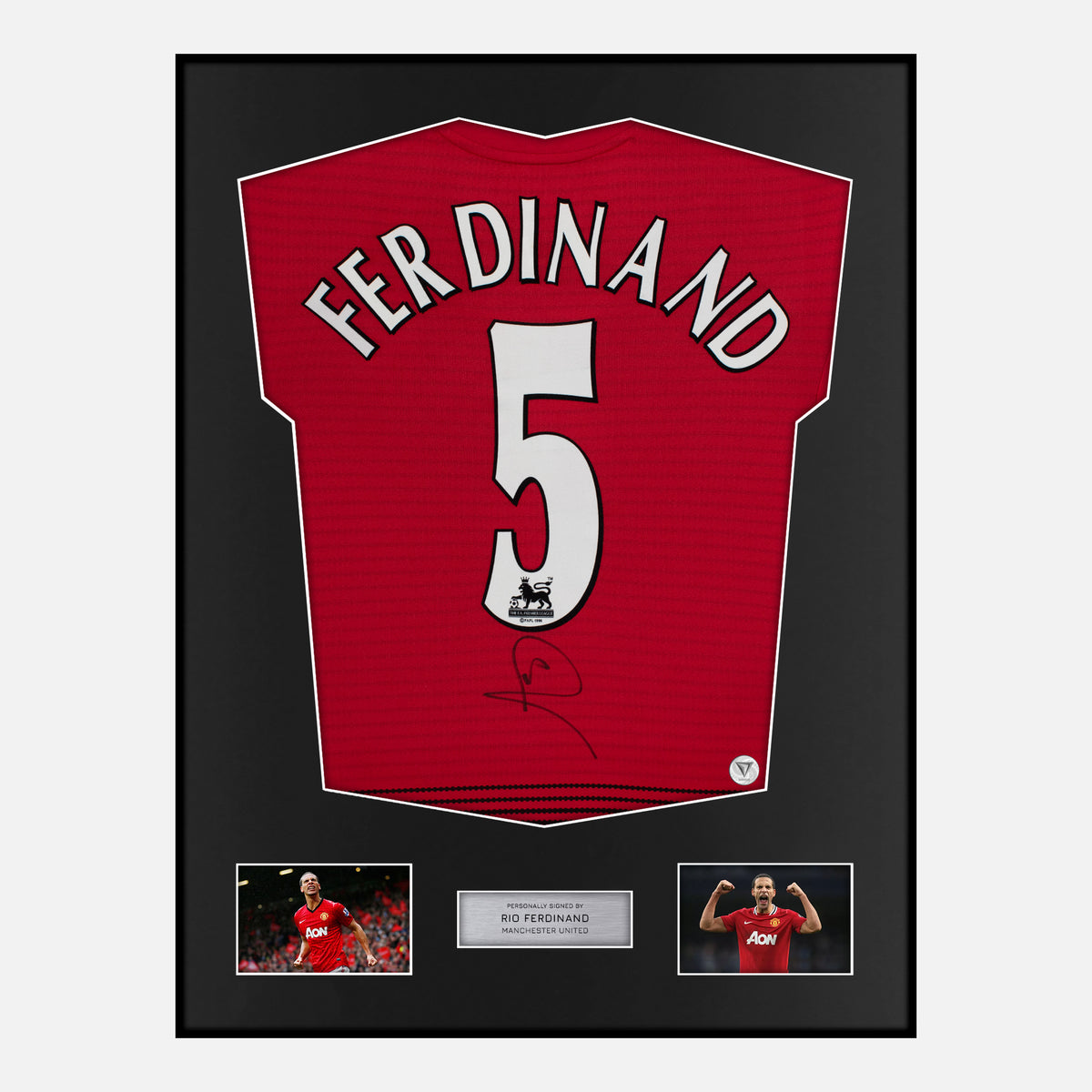 Framed Rio Ferdinand Signed Manchester United Shirt [Classic] — Verified autograph with NFC and certificate | The Vault
