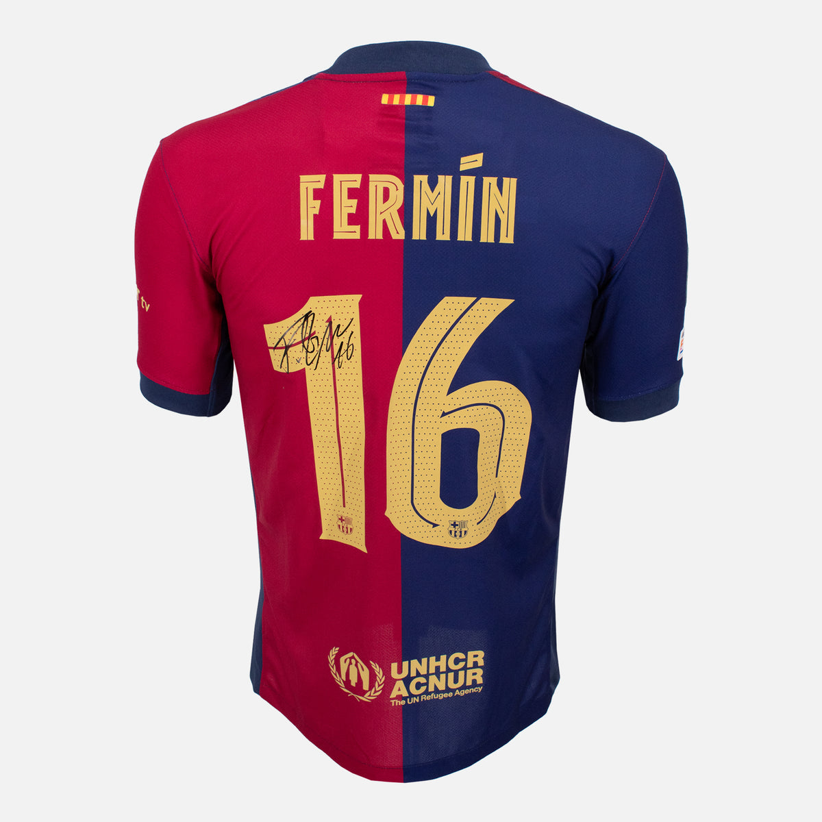Fermin Lopez Signed Barcelona Shirt 2024-25 Home [16] — Barcelona signed shirt from the 2024 to 2025 season | The Vault