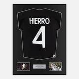 Framed Fernando Hierro Signed Real Madrid Shirt Black Away [Modern]