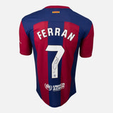 Framed Ferran Torres Signed Shirt, Barcelona 7 [Mini]