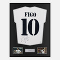 Framed Figo Signed Real Madrid Shirt Home [Classic]
