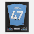 Framed Phil Foden Signed Manchester City Shirt Home 47 [Classic]