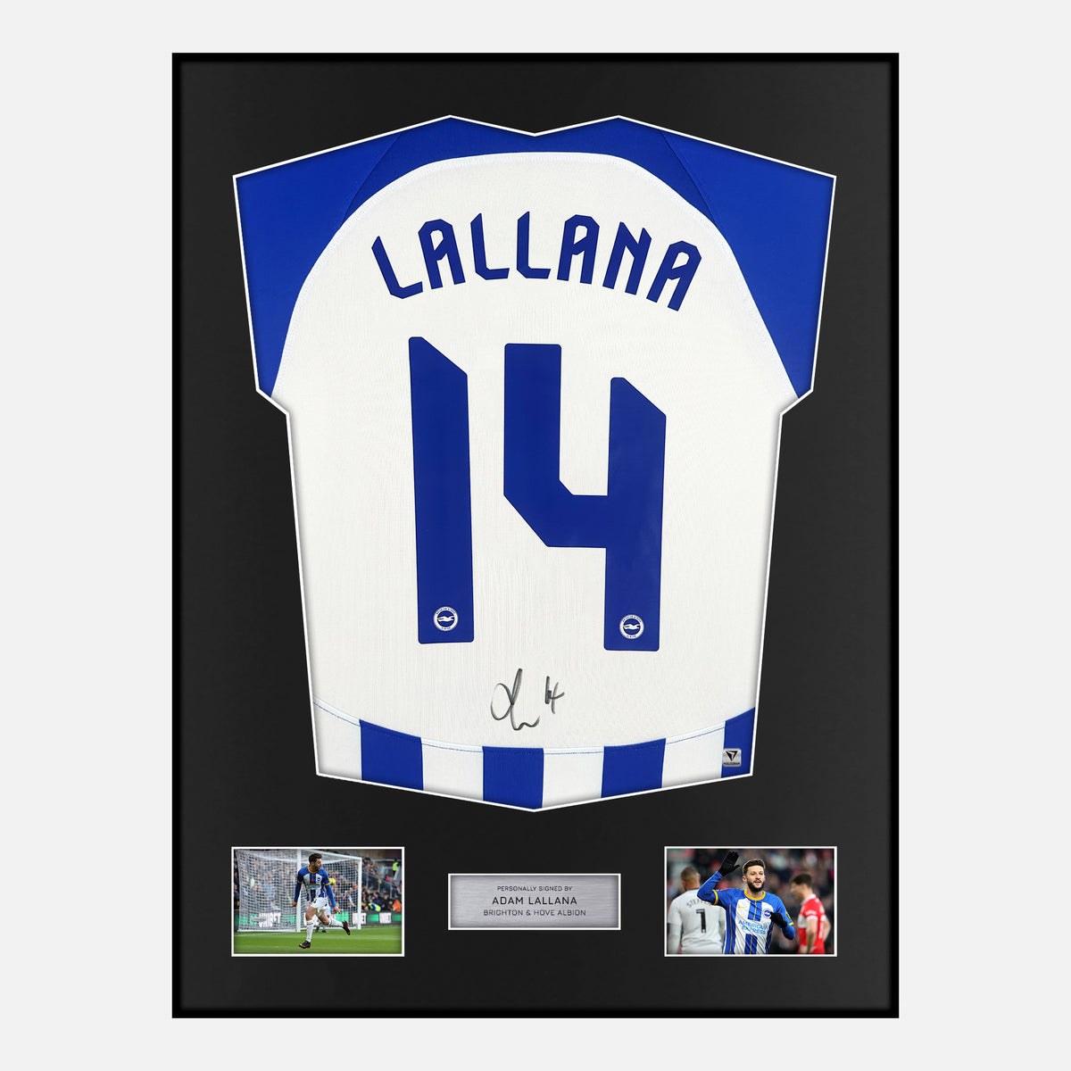 Framed Adam Lallana Signed Brighton Shirt Home 2023-24 [Classic] — Verified autograph with NFC and certificate | The Vault