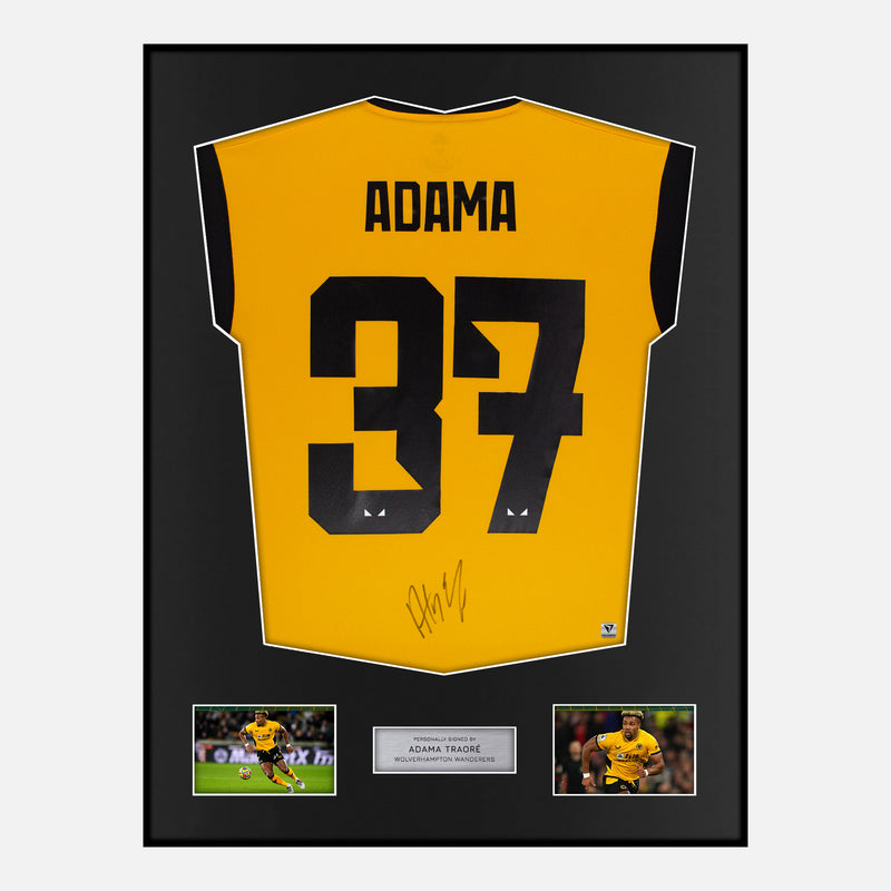 Framed Adama Traore Signed Wolves Shirt 2020-21 Cup [Modern]