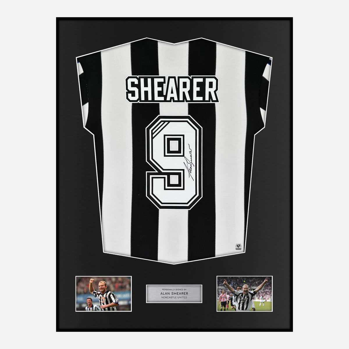 Framed Alan Shearer Signed Newcastle United Shirt 1995-97 Home [Classic] — Verified autograph with NFC and certificate | The Vault