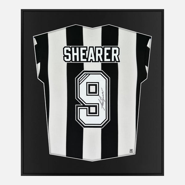 Framed Shearer Signed Newcastle United Shirt, Retro Home [Lite]