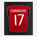 Framed Garnacho Signed Manchester United Shirt, FA Cup Winner [Lite]