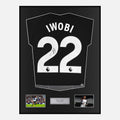 Framed Alex Iwobi Signed Fulham Shirt 2023-24 Third away [Classic]