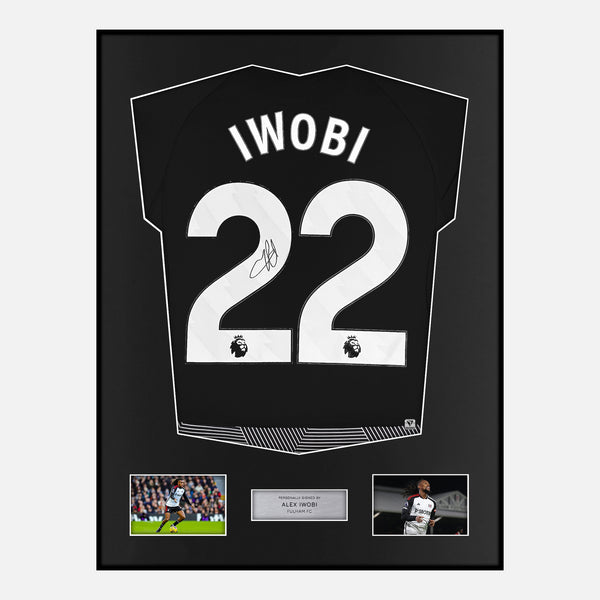 Framed Alex Iwobi Signed Fulham Shirt 2023-24 Third away [Modern]
