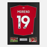 Framed Alex Moreno Signed Nottingham Forest Shirt 2024-25 Home [Classic]