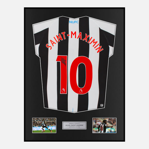 Framed Allan Saint-Maximin Signed Newcastle United Shirt 2022-23 Home [Modern]