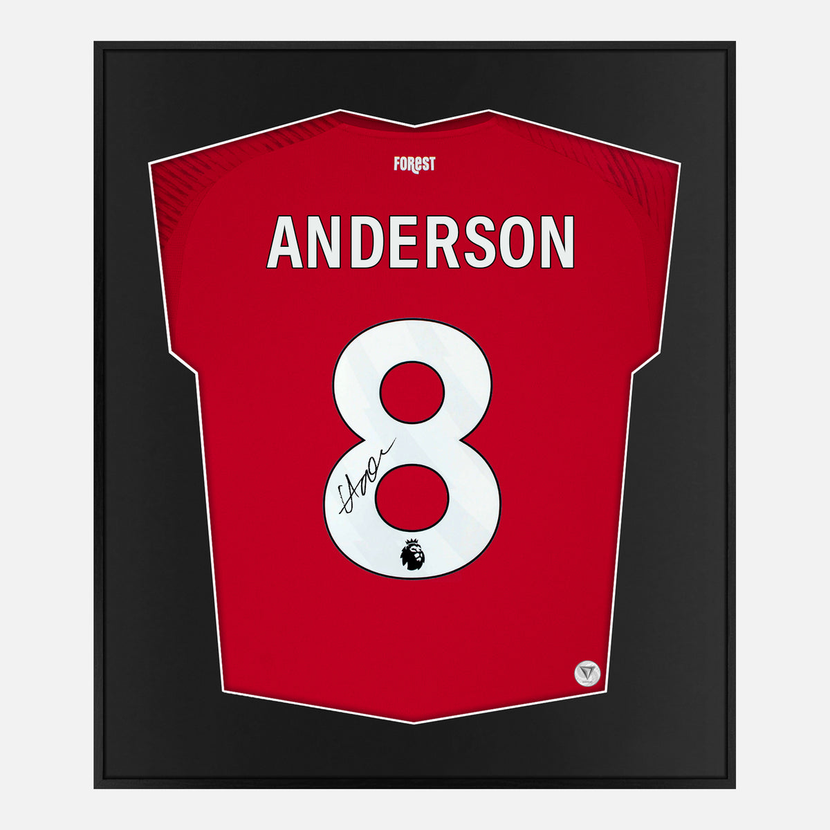 Framed Elliot Anderson Signed Shirt, Nottingham Forest Home [Lite] — Authentic signature with NFC and COA | The Vault