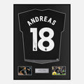 Framed Andreas Pereira Signed Fulham Shirt 2023-24 Third Away [Classic]