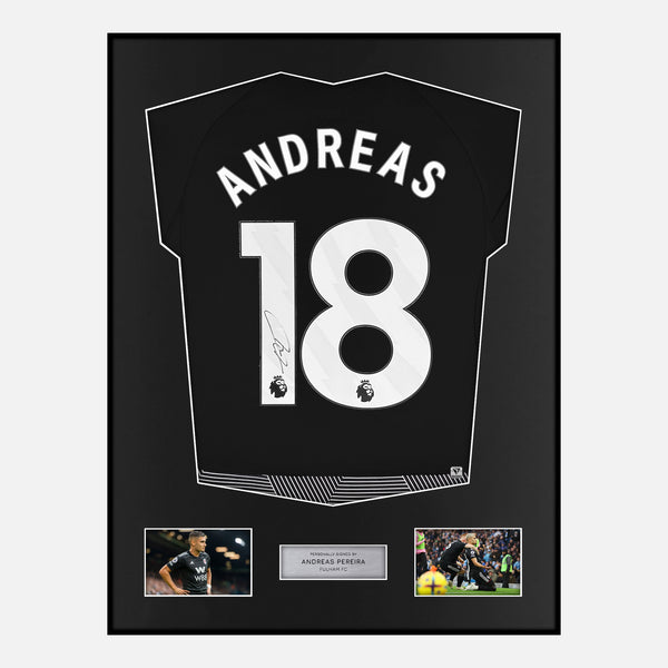 Framed Andreas Pereira Signed Fulham Shirt 2023-24 Third Away [Modern]