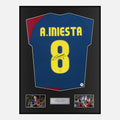 Framed Andrés Iniesta Signed Barcelona Shirt 2008-09 Treble [Classic]