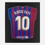 Framed Ansu Fati Signed Barcelona Shirt, Home [Mini]