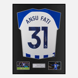 Framed Ansu Fati Signed Brighton Shirt Home 2023-24 [Modern]