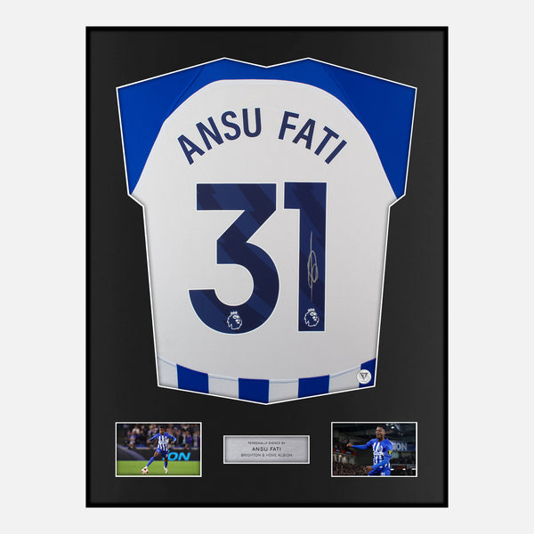 Framed Ansu Fati Signed Brighton Shirt Home 2023-24 [Classic]