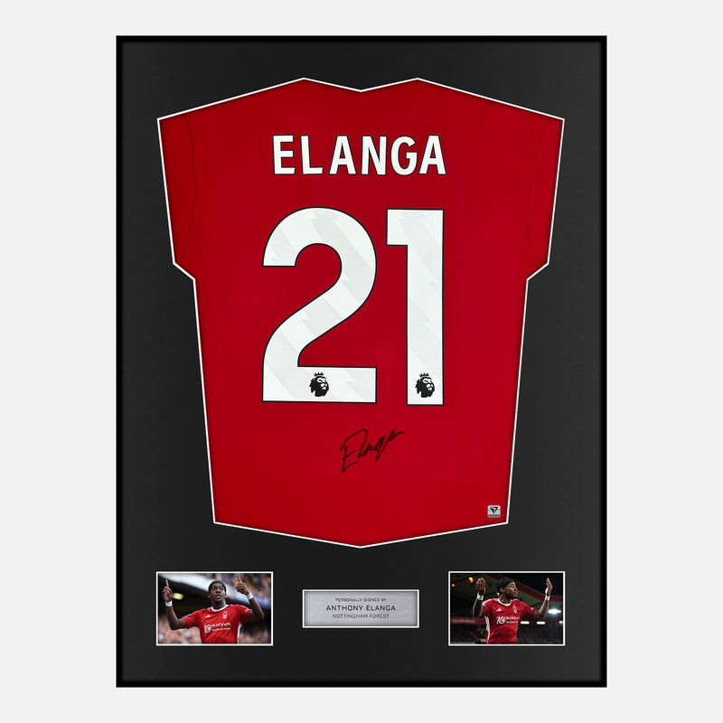 Framed Anthony Elanga Signed Nottingham Forest Shirt Home Red [Modern]