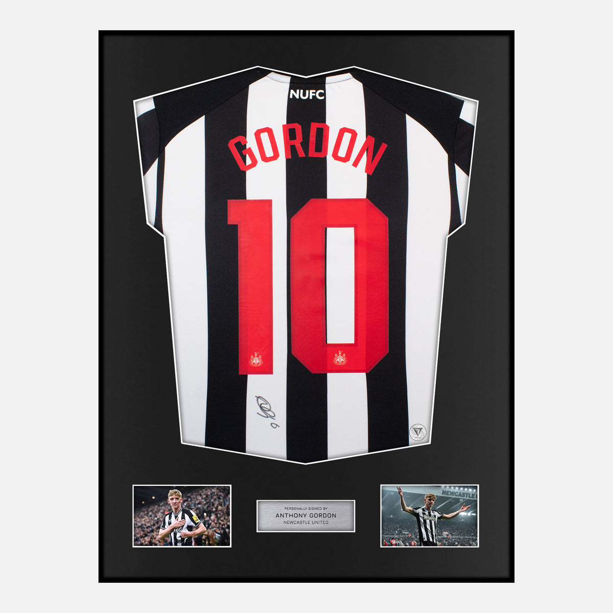Framed Anthony Gordon Signed Newcastle United Shirt 2023-24 Home [Classic] — Verified autograph with NFC and certificate | The Vault