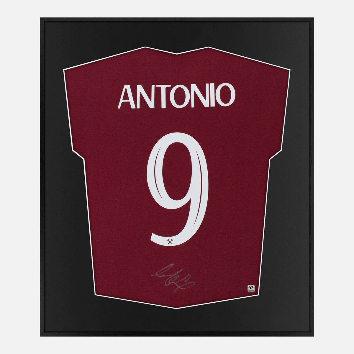 Framed Antonio Signed Shirt, West Ham Fan Kit [Lite] — Lite framed West Ham United shirt signed by Michail Antonio | The Vault