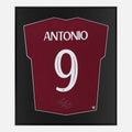 Framed Antonio Signed Shirt, West Ham Fan Kit [Lite]
